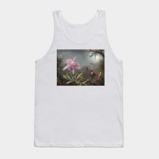 Cattleya Orchid and Three Hummingbirds by Martin Johnson Heade Tank Top